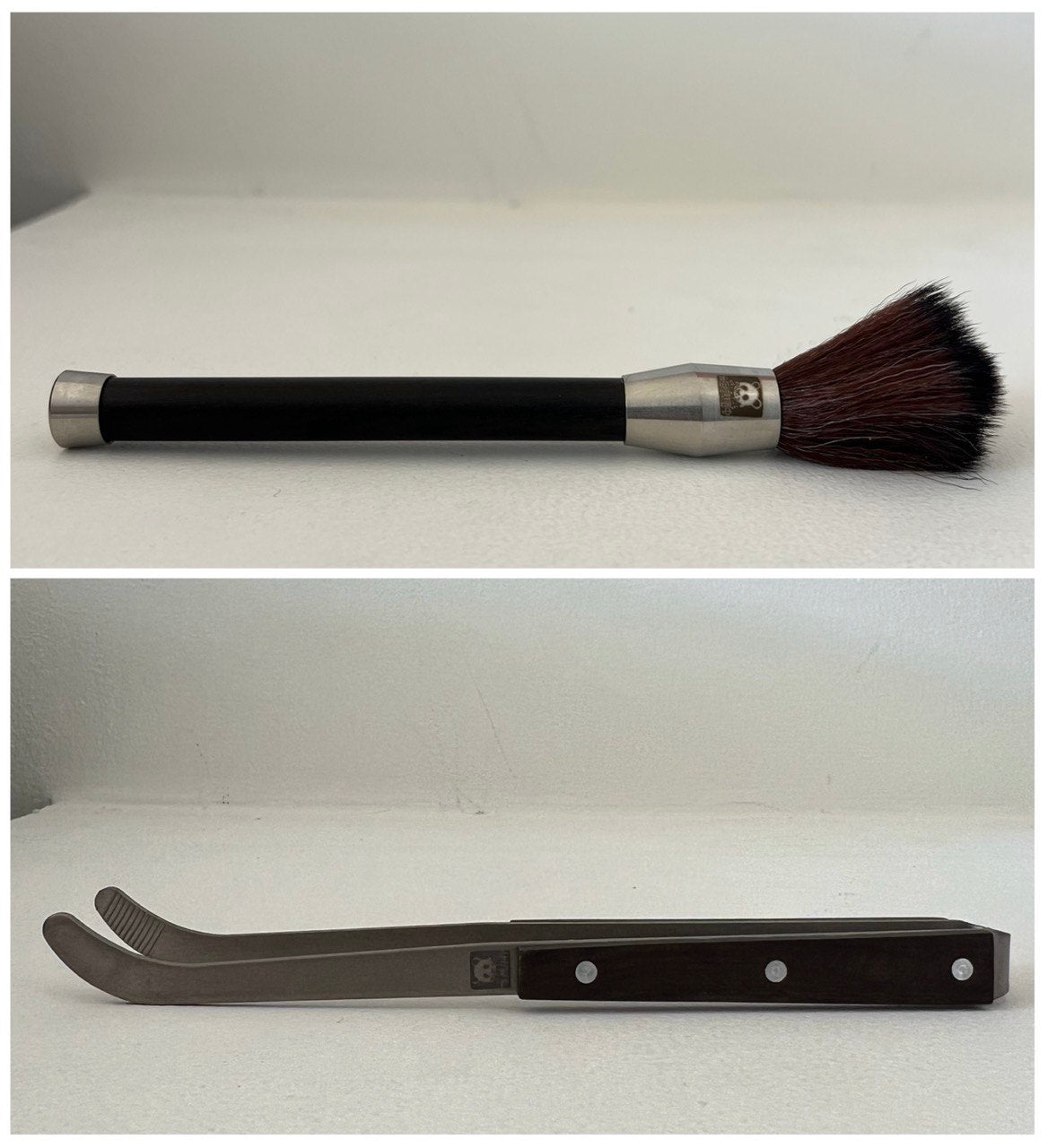 Set of brush and tongs