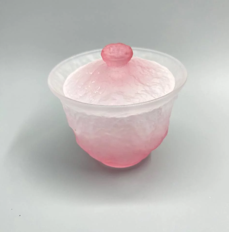 Gaiwan frosted glass pink