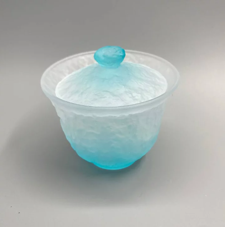 Gaiwan frosted glass blue