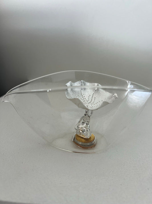 Drainer with a silver sieve